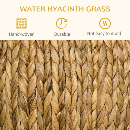 Close up of the hand woven water hyacinth grass texture on the side of the cat house