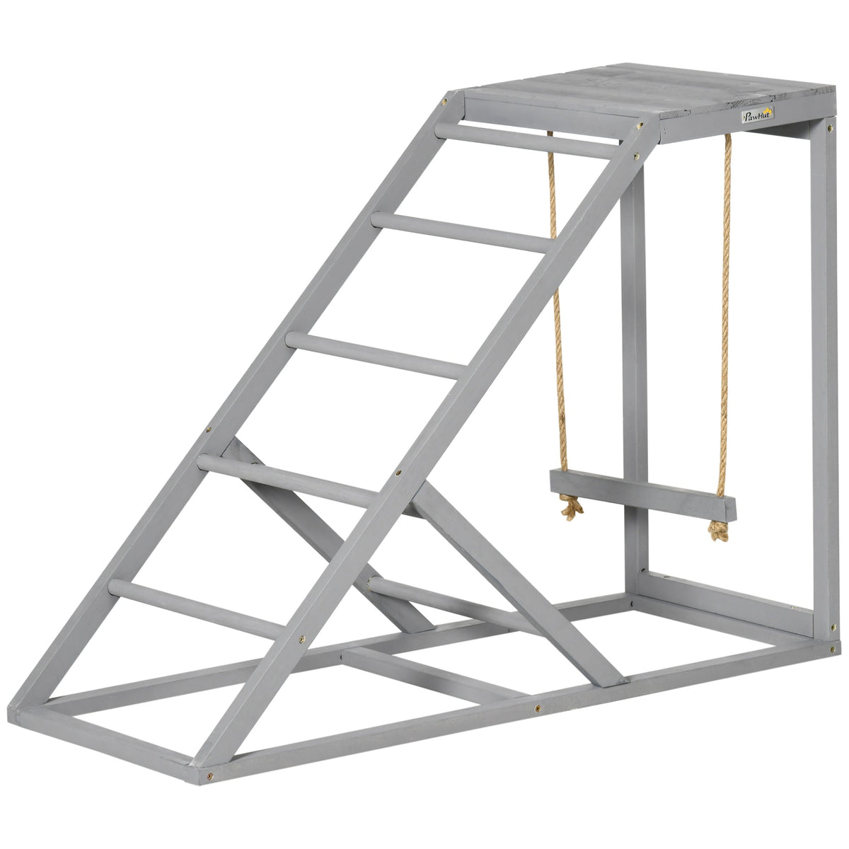 PawHut Wooden Chicken Coop Toy with Swing featuring a ladder leading to a raised platform