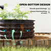 Outsunny Set of 2 Raised Garden Bed, Metal Planter Box with Safety Edging, Easy-to-assemble Stock Tank, Dark Grey