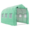 Outsunny Polytunnel Greenhouse with Windows and Door, Walk in Greenhouse for Garden, Backyard (3 x 2 M)