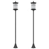 Outsunny Set of Two 1.8m Traditional Style Solar Lamp Posts - Black