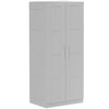HOMCOM Double Paneled Door Wardrobe, with Shelves - Grey
