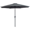 Outsunny 3(m) Tilting Parasol Garden Umbrellas, Outdoor Sun Shade with 8 Ribs, Tilt and Crank Handle for Balcony, Bench, Garden, Dark Grey