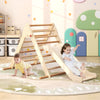 Pikler Triangle Set Foldable Triangle Climber with Slide-Natural