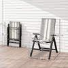 Outsunny Set of Two Rattan Reclining Garden Chairs - Grey