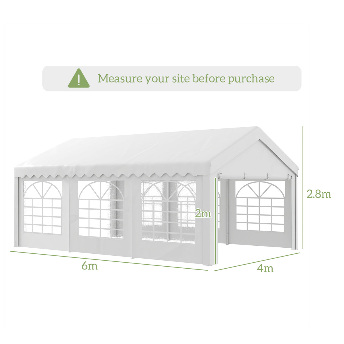 Outsunny Heavy Duty Garden Gazebo for Parties in White
