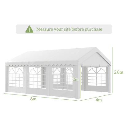 Outsunny Heavy Duty Garden Gazebo for Parties in White