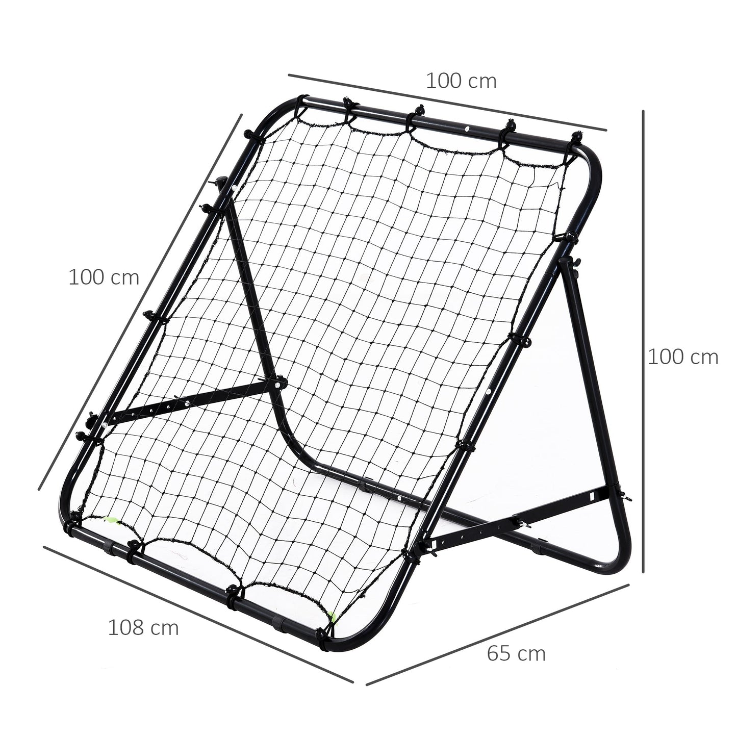 HOMCOM Adjustable Rebounder Net Kickback Target Goal for Teens Adults Training, Black