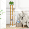 Heavy-Duty Tall Corner Indoor Metal Plant Stand for Potted Plant-White