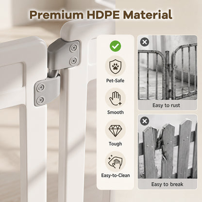Close up of the plastic pet fence showing material benefits