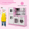 Play Kitchen Toy Set with Oven and Washing Machine for Aged 3+ Years Old-Pink