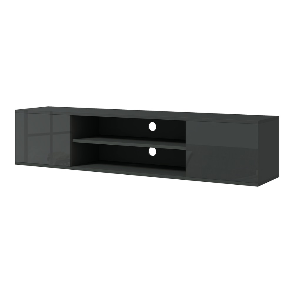HOMCOM Floating TV Stand Cabinet in Grey