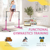 HOMCOM Height Adjustable Gymnastics Horizontal Bar for Kids, Children Junior Kip High Bar Fitness, Pink