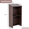 Podium Stand Hostess Stand for Speakers with Storage Shelf-Brown