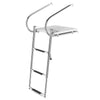 3-Step Telescoping Boat Ladder with Fiberglass Platform and 2 Handrails