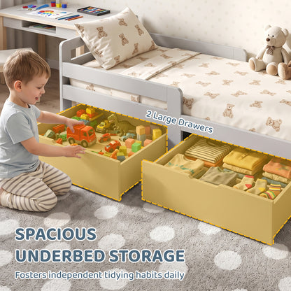 AIYAPLAY Wooden Kids Bed Frame in Grey