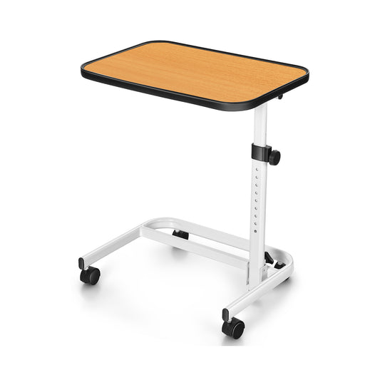 Portable Bedside Table with 9 Level Adjustable Height on white background