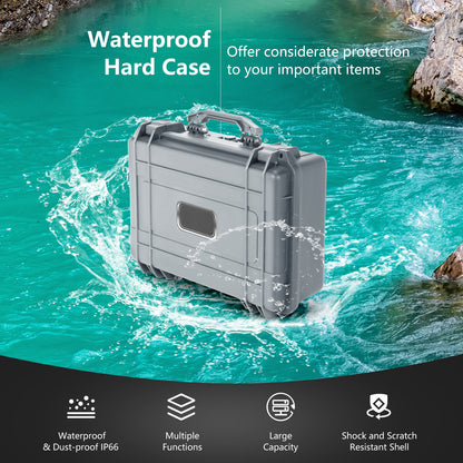 Waterproof hard case with features listed