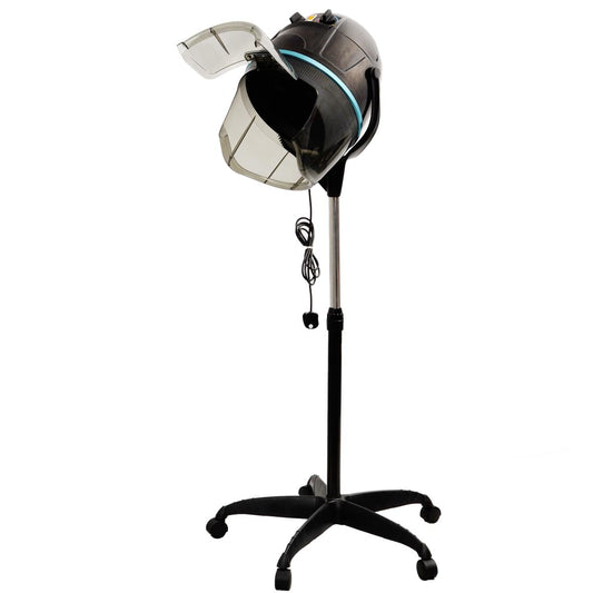 Portable Salon Hood Hairdryer with Stand on a five-legged base with wheels