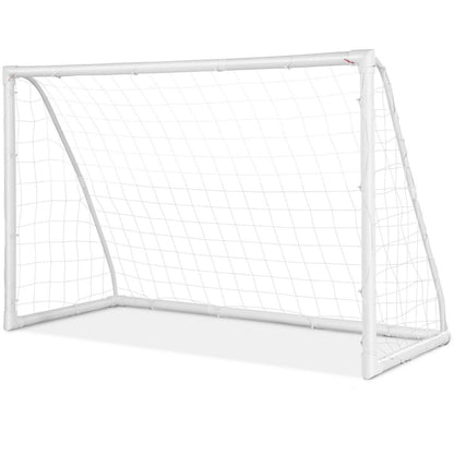 Portable Soccer Goal with PVC Frame and High-Strength Netting on a plain white background
