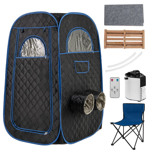 Portable Steam Sauna Tent with all included accessories and steam generator