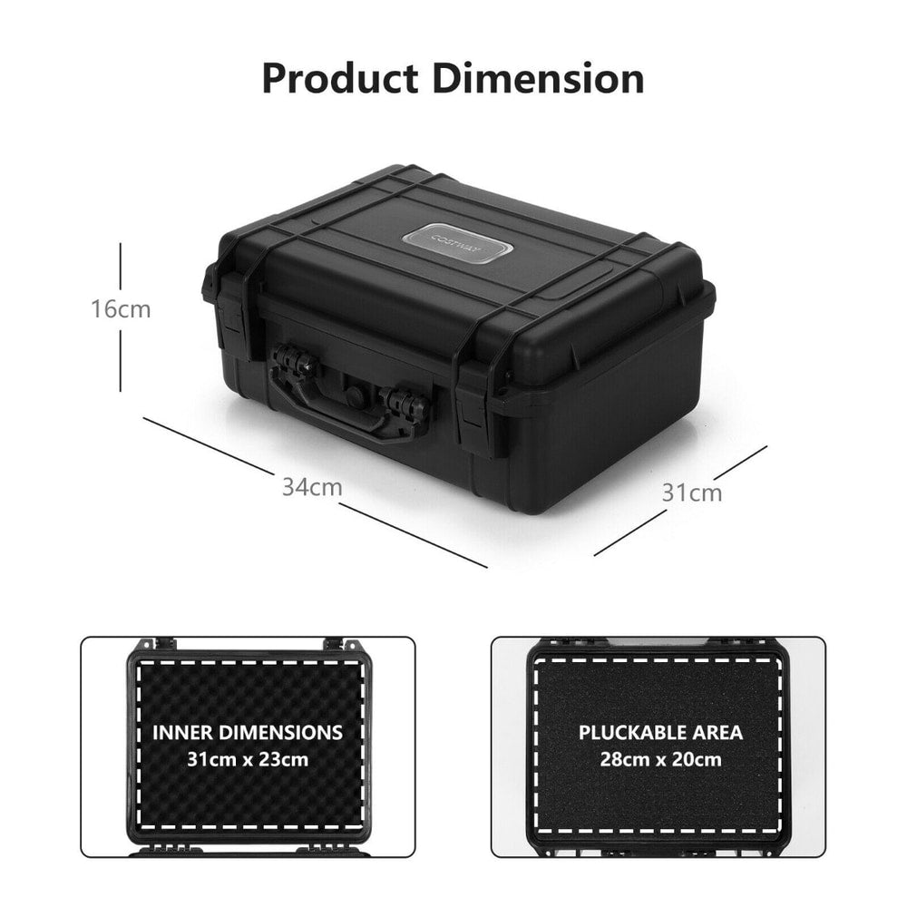 Product dimension diagram for the camping case
