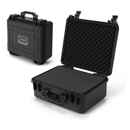 Portable Waterproof Hard Case with Customizable Foam Insert-34 x 31 x 16 cm closed and open