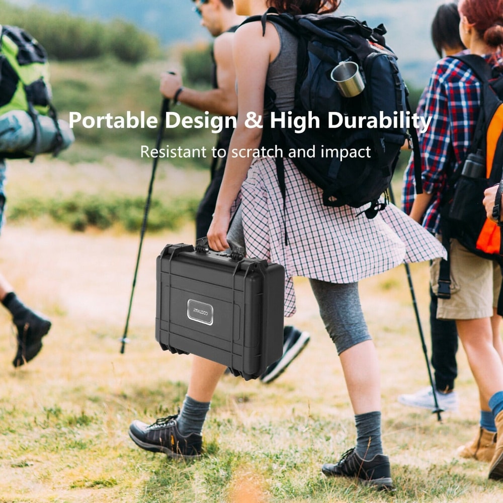 People hiking carry the portable waterproof hard case