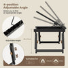 Portable Bamboo Laptop Lap Tray with Adjustable Legs and Tilting Top-Brown