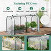 Portable Garden Patio Greenhouse with Roll-up Zipper Door and Waterproof Sun-Protective PE Cover-White