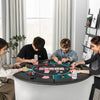 Portable Round Blackjack Board Game Mat with Carrying Bag-Green