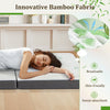 193 x 80 CM Portable Tri-Folding Floor Foam Mattress-Grey