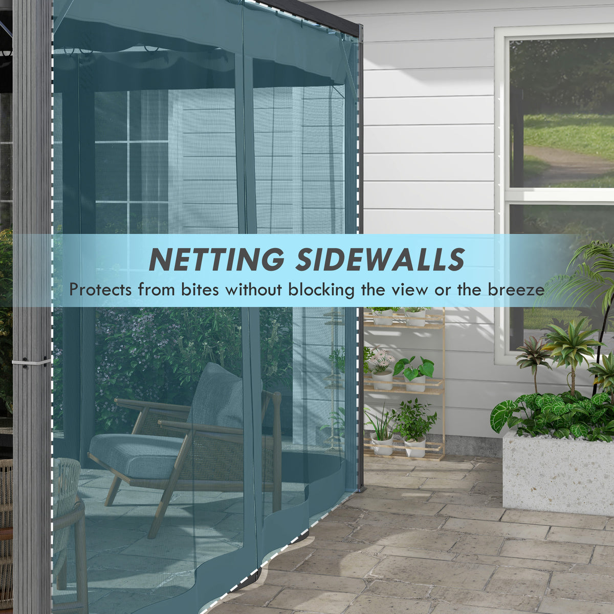 Outsunny Aluminium Frame Pergola in Dark Grey