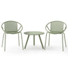 All Weather PP Patio Conversation 3 Pieces Bistro Set with Round Coffee table-Green