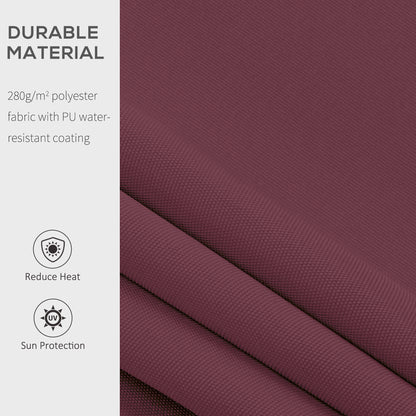 Outsunny Manual Retractable Awning in Wine Red