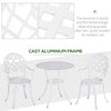 Outsunny Three-Piece Elegant Aluminium Garden Set - White
