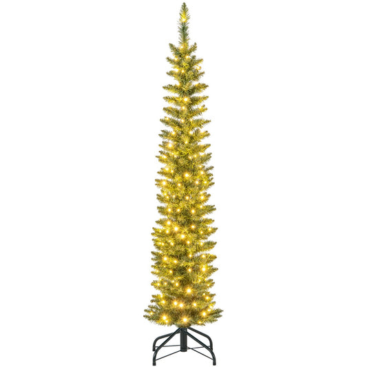 Pre-Lit Christmas Tree with warm white LED lights and a black metal stand