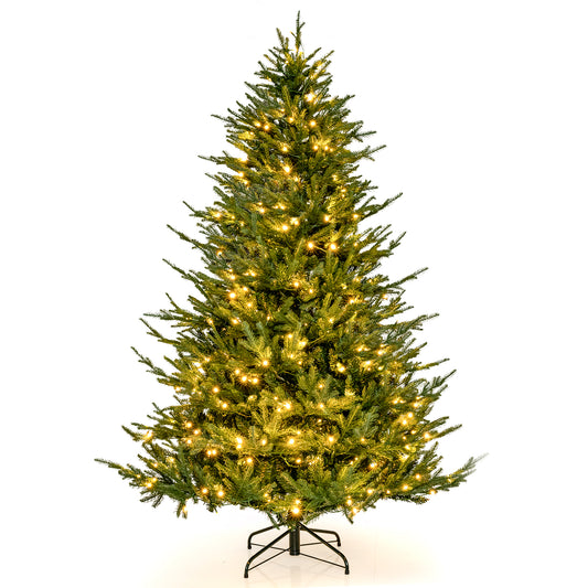 Pre-Lit Christmas Tree with LED lights, a full 6 ft artificial tree with a metal stand