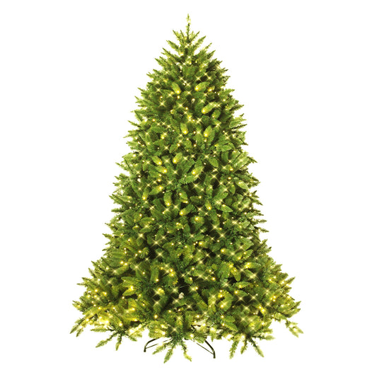 Pre-Lit Artificial Christmas Tree standing against a plain white background