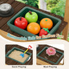 Pretend Mud Kitchen Play Kitchen with Removable Sink and Planter Boxes-Brown