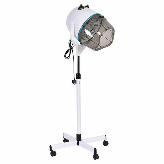 Professional Portable Hood Hairdryer with Stand on a white wheeled base with adjustable height