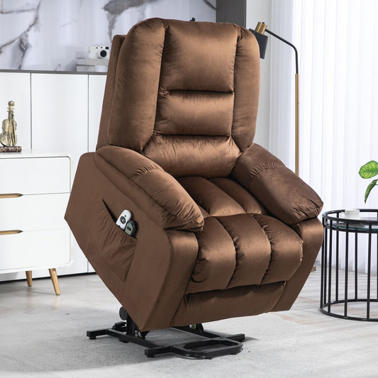 HOMCOM Leathaire Eight Massage Point Armchair in Dark Brown