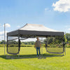 Outsunny 3 x 4.5 m Pop Up Gazebo with Mesh Nettings, UPF50+ Heavy Duty Outdoor Garden Party Tent Marquee, Dark Grey