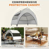 PawHut Portable Elevated Dog Bed with Removable Canopy, Cooling Raised Pet Cot for Medium Large Dogs, 92 x 75 x 89 cm