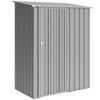 Outsunny 5ft x 3ft Garden Storage Shed, Outdoor Metal Shed with Sloped Roof, Aluminium Grey