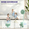 HOMCOM 40 cm Standing Fan, Cooling Floor Fan with 80Â° Oscillating, Adjustable Tilt and Height, 4 Speed, Remote Control, Green