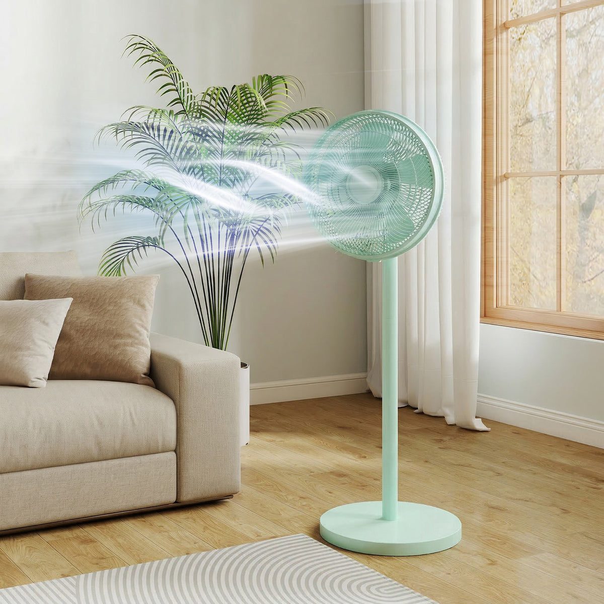 HOMCOM 40 cm Standing Fan in Green
