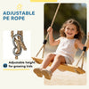 AIYAPLAY Wooden Swing Seat, Kids Swing Set with Adjustable Rope and Tree Straps, Outdoor Playground Playset for Kids