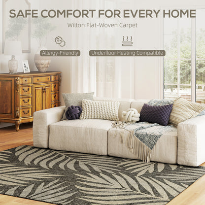 HOMCOM UV Resistant Indoor & Outdoor Area Rug in Grey