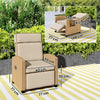 Outsunny 145Â° Reclining Rattan Armchair, with Footrest - Khaki/Beige